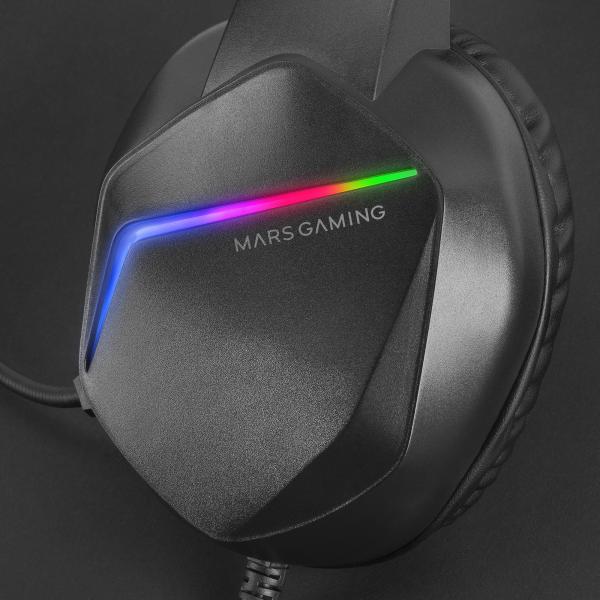 MARSGAMING GAMING CUFFIA+MIC MH122 BLACK RGB PC MAC CONSOLES SAMRTHPONE TAB [MH122]