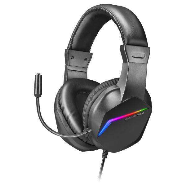 MARSGAMING GAMING CUFFIA+MIC MH122 BLACK RGB PC MAC CONSOLES SAMRTHPONE TAB [MH122]