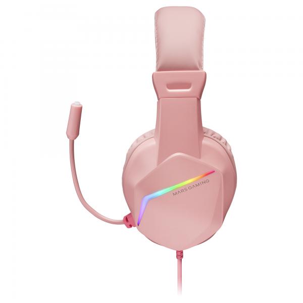 MARSGAMING GAMING CUFFIA+MIC MH122P ROSA RGB PC MAC CONSOLES SAMRTHPONE TAB [MH122P]
