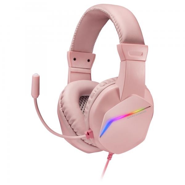 MARSGAMING GAMING CUFFIA+MIC MH122P ROSA RGB PC MAC CONSOLES SAMRTHPONE TAB [MH122P]