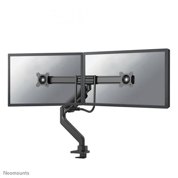 Neomounts NEXT Core Dual Crossbar Monitor Arm - 17-32inch - 1-8 kg/screen - Gas Spring - 180 Degrees -Stop Mechanism - Topfix - Black [DS75-450BL2]