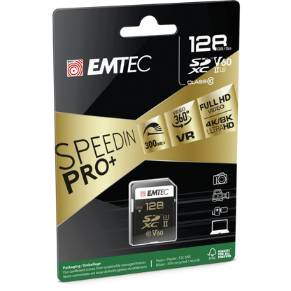 Emtec SpeedIN PRO+ 128 GB SDXC UHS-II Classe 10 [ECMSD128GUHS2V60]