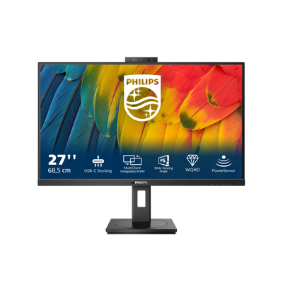 PHILIPS MONITOR 27 WLED IPS 16:9 QHD 4MS, DP/HDMI, USB-C DOCKING, WEBCAM, PIVOT, MULTIMEDIALE [27B1U5601H]