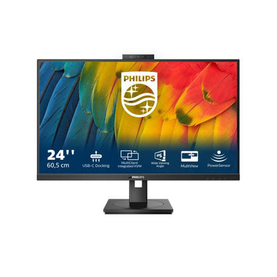 PHILIPS MONITOR 23,8 WLED IPS 16:9 FHD 4MS, DP/HDMI, USB-C DOCKING, WEBCAM, PIVOT, MULTIMEDIALE [24B1U5301H]