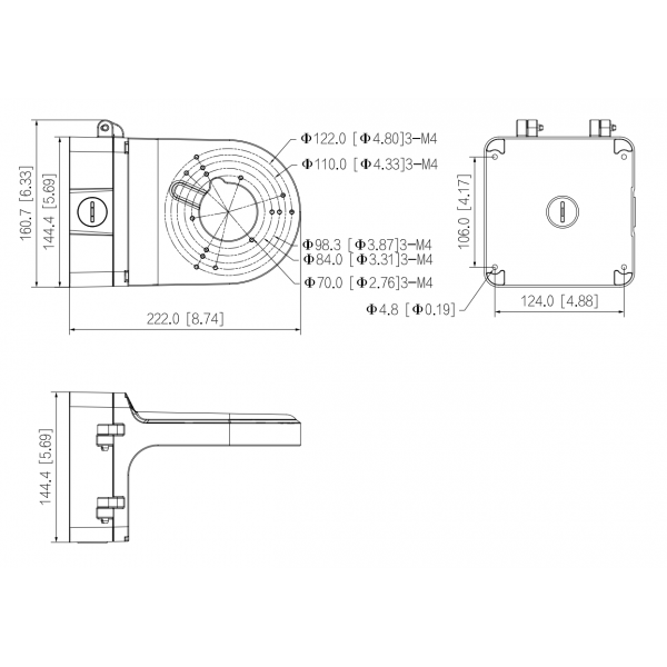 Dahua - PFB203W - Staffa di fissaggio per Dome [PFB206W]