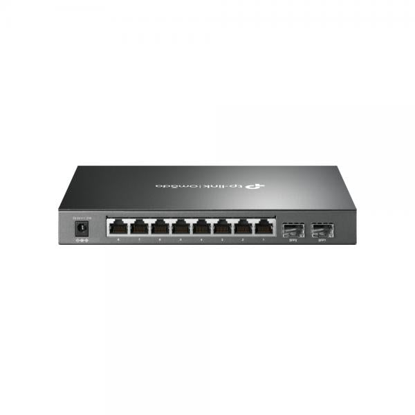 TP-Link - SG2210P - JetStream 8-Port Gigabit PoE Smart Switch, 8 Gigabit RJ45 Ports, 2 SFP Slots, 802.3af/at-compliant, 61W PoE Power, Desktop Steel Case, 802.1Q VLAN, STP/RSTP/MSTP, IGMP Snooping, 80 [SG2210P]