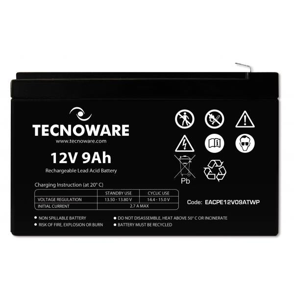 POWER BATTERY TECNOWARE 12V 9AH FASTON 6,3 MM [EACPE12V09ATWP]