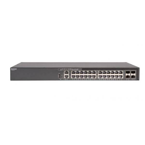 Ruckus Networks ICX 8200 Switch, 2410/100/1000 Mbps PoE+ ports, 425 GbE SFP28 stacking/uplink-ports, 370 W PoE budget, three-year remote support. Power cord not included [ICX8200-24P]
