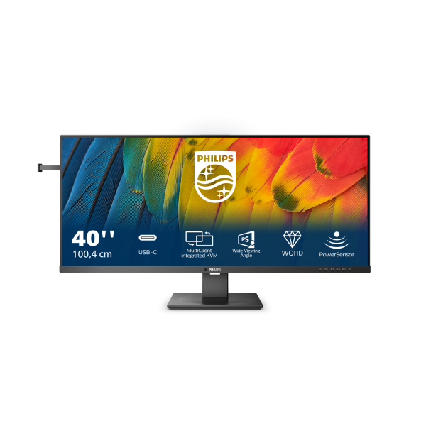 PHILIPS MONITOR 40 LED IPS 21:9 UWQHD 4MS 500CDM, PIVOT, USB-C DOCKING, DP/HDMI, MULTIMEDIALE [40B1U5600]