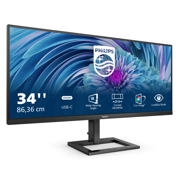 PHILIPS MONITOR 34 LED VA 21:9 WQHD 4MS 300 CDM, USB-C, ALTEZZA, DP/HDMI, MULTIMEDIALE [346E2LAE/00]
