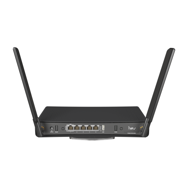 MikroTik, hAP ax with 4-core 1.8 GHz CPU, 1GB RAM, 4 x Gbit LAN, 1 x 2.5 Gbit LAN (supports PoE-in/out), two wireless interfaces (built-in 2.4 GHz 802.11b/g/n/ax dual-chain, built-in 5 GHz 802.11a/n/ [C53UiG+5HPaxD2HPaxD]