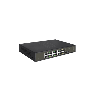 Level One Hilbert 18-Port Gigabit Smart Lite Switch- 16 x Gigabit RJ45- 2 x Gigabit SFP [GES-2118]