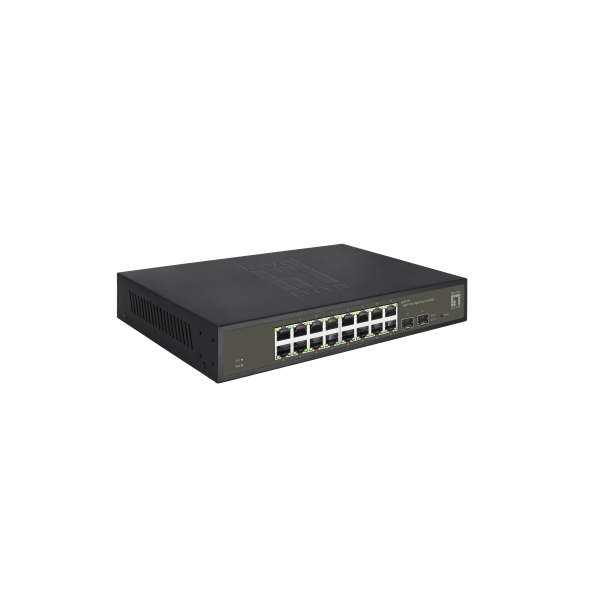 Level One Hilbert 18-Port Gigabit Smart Lite Switch- 16 x Gigabit RJ45- 2 x Gigabit SFP [GES-2118]
