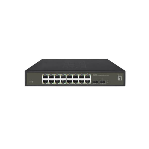 Level One Hilbert 18-Port Gigabit Smart Lite Switch- 16 x Gigabit RJ45- 2 x Gigabit SFP [GES-2118]