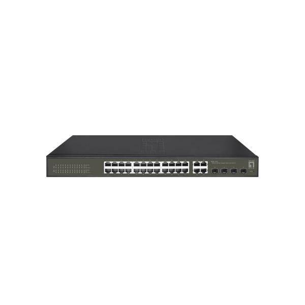 Level One Hilbert 28-Port Gigabit Smart Lite Switch- 24 x Gigabit RJ45- 4 x Gigabit SFP/RJ45 Combo [GES-2128]