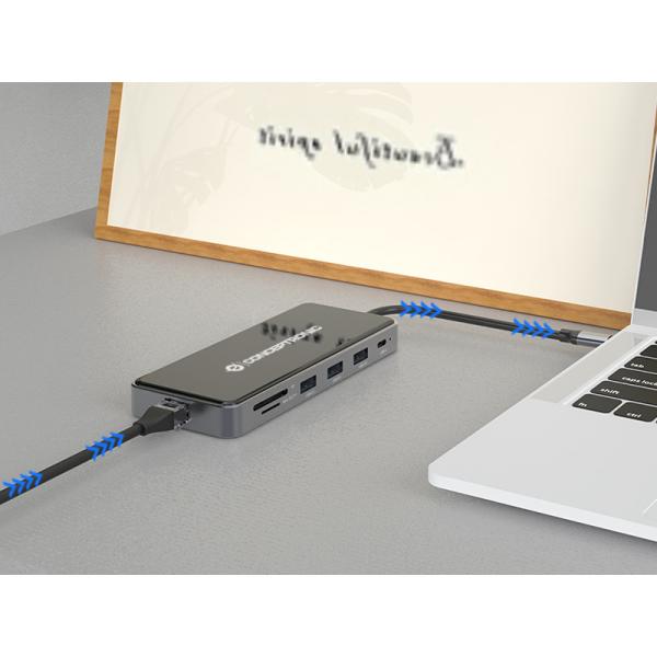 Conceptronic 12-in-1 Docking Station USB 3.2 Gen 1 - MST - HDMI x 2 - VGA - USB-C Data - USB 3.0 x 2 - USB 2.0 - SD - TF/MicroSD - Audio - Gb [DONN15G]