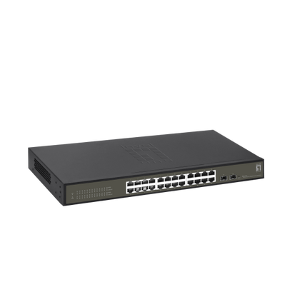 Level One Hilbert 26-Port Gigabit Smart Lite Switch- 24 x Gigabit RJ45- 2 x Gigabit SFP [GES-2126]