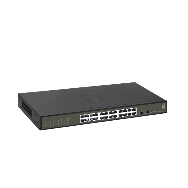 Level One Hilbert 26-Port Gigabit Smart Lite Switch- 24 x Gigabit RJ45- 2 x Gigabit SFP [GES-2126]
