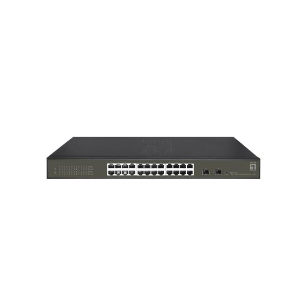 Level One Hilbert 26-Port Gigabit Smart Lite Switch- 24 x Gigabit RJ45- 2 x Gigabit SFP [GES-2126]