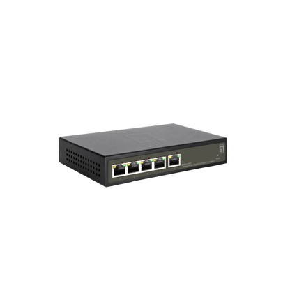 Level One Hilbert 5-Port Gigabit PoE Smart Lite Switch - 802.3at/af PoE - 4 PoE Outputs - 60W PoE Power Budget [GES-2105P]
