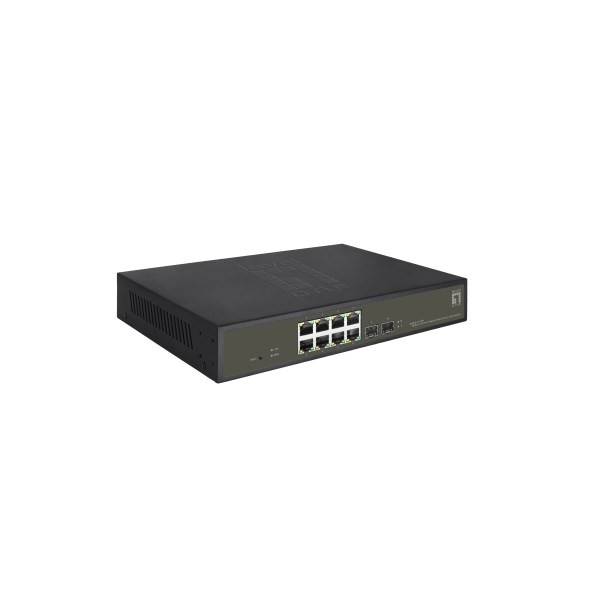 Level One Hilbert 10-Port Gigabit PoE Smart Lite Switch - 8 PoE Outputs - 2 x Gigabit SFP - 802.3at/af PoE - 130W PoE Power Budget [GES-2110P]