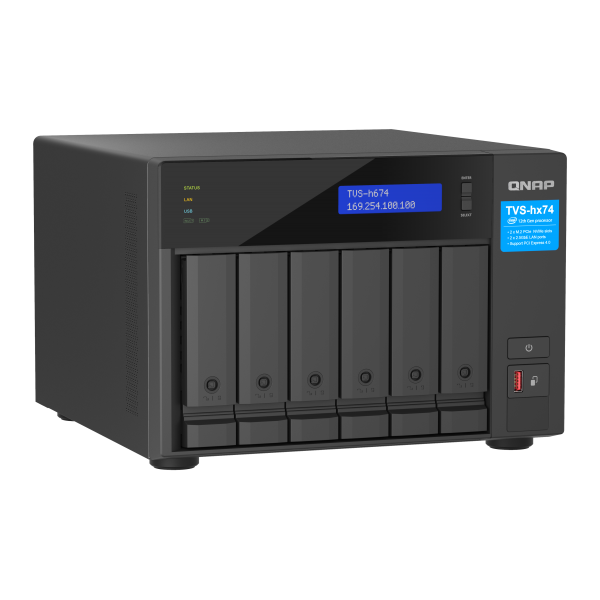 QNAP TVS-H674 NAS Tower Intel Core i5 i5-12400 32 GB DDR4 0 TB QuTS hero Nero [TVS-H674-I5-32G]