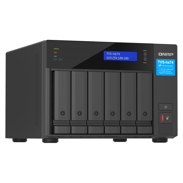 QNAP TVS-H674 NAS Tower Intel Core i5 i5-12400 32 GB DDR4 0 TB QuTS hero Nero [TVS-H674-I5-32G]