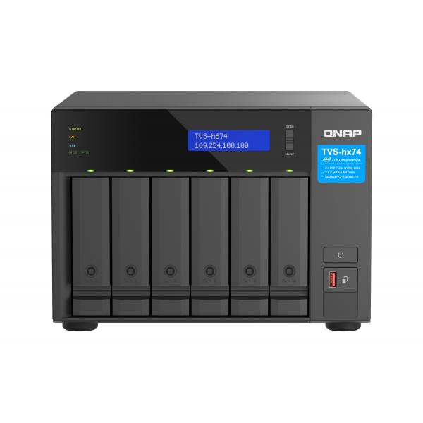 QNAP TVS-H674 NAS Tower Intel Core i5 i5-12400 32 GB DDR4 0 TB QuTS hero Nero [TVS-H674-I5-32G]