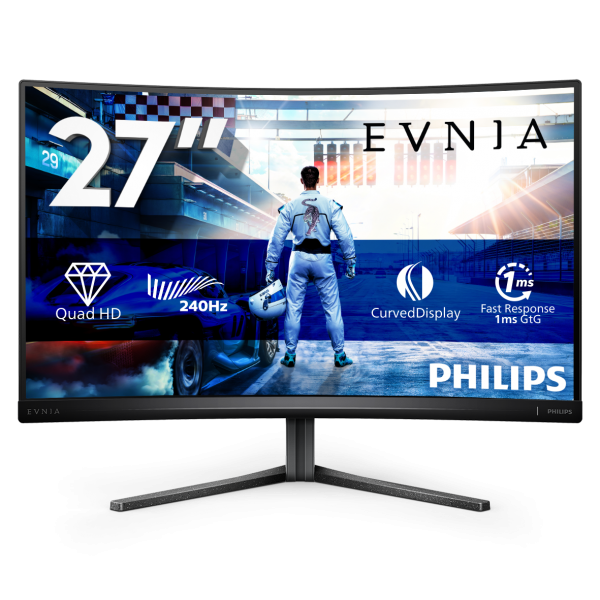 PHILIPS MONITOR GAMING CURVO 27 LED VA 16:9 QHD 1MS 400 CDM 240HZ, ALTEZZA DP/HDMI [27M2C5500W]