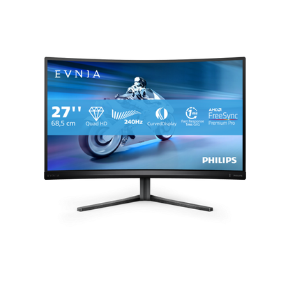 PHILIPS MONITOR GAMING CURVO 27 LED VA 16:9 QHD 1MS 400 CDM 240HZ, ALTEZZA DP/HDMI [27M2C5500W]