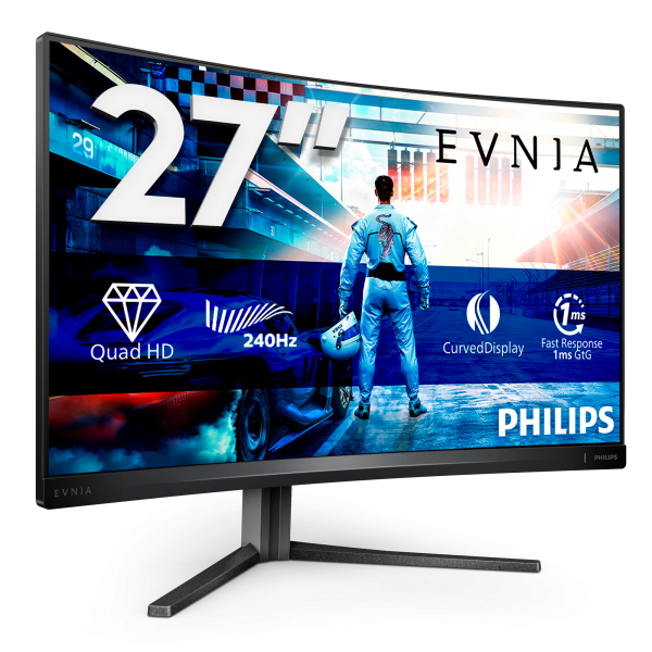 PHILIPS MONITOR GAMING CURVO 27 LED VA 16:9 QHD 1MS 400 CDM 240HZ, ALTEZZA DP/HDMI [27M2C5500W]