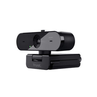 TRUST WEBCAM 2K QHD 2560X1440p - FILTRO PRIVACY - 85 PLASTICA RICICLATA - TAXON - NERO [24732]