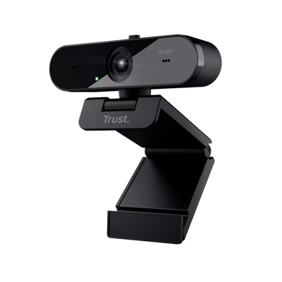 TRUST WEBCAM 2K QHD 2560X1440p - FILTRO PRIVACY - 85 PLASTICA RICICLATA - TAXON - NERO [24732]