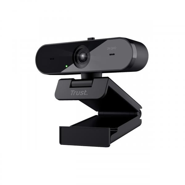 TRUST WEBCAM 2K QHD 2560X1440p - FILTRO PRIVACY - 85 PLASTICA RICICLATA - TAXON - NERO [24732]