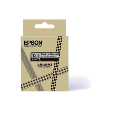 Epson Matte Tape  Clear/Black 12mm(8m)  LK-4TBJ [C53S672065]