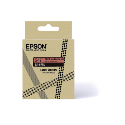 Epson Matte Tape  Red/Black 24mm(8m)  LK-6RBJ [C53S672073]