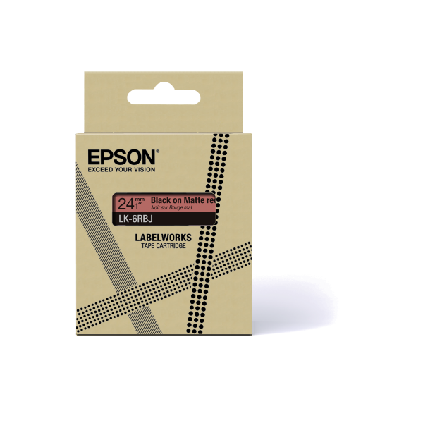 Epson Matte Tape  Red/Black 24mm(8m)  LK-6RBJ [C53S672073]