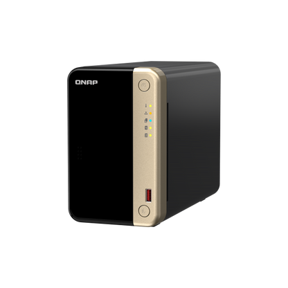 QNAP NAS - QNAP NAS - 2-Bay desktop NAS, Intel Celeron N5105/N5095 quad-core, 8 GB DDR4 onboard not expandable, 2 x 3.5"/2.5" SATA 6Gb/s drive bays, 2 x M.2 2280 PCIe Gen 3 x1 slots, 2 x 2.5GbE, 1 x [TS-264-8G]
