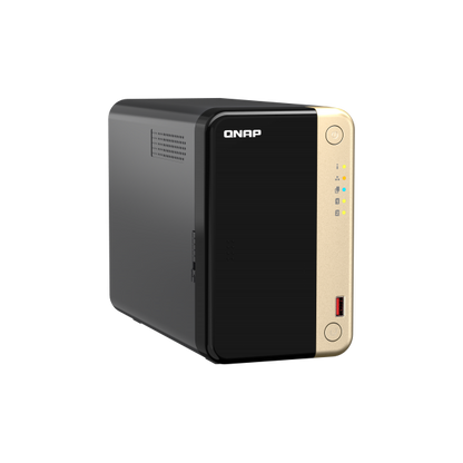 QNAP NAS - QNAP NAS - 2-Bay desktop NAS, Intel Celeron N5105/N5095 quad-core, 8 GB DDR4 onboard not expandable, 2 x 3.5"/2.5" SATA 6Gb/s drive bays, 2 x M.2 2280 PCIe Gen 3 x1 slots, 2 x 2.5GbE, 1 x [TS-264-8G]