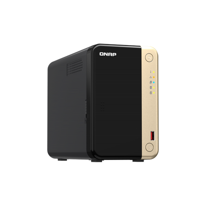 QNAP NAS - QNAP NAS - 2-Bay desktop NAS, Intel Celeron N5105/N5095 quad-core, 8 GB DDR4 onboard not expandable, 2 x 3.5"/2.5" SATA 6Gb/s drive bays, 2 x M.2 2280 PCIe Gen 3 x1 slots, 2 x 2.5GbE, 1 x [TS-264-8G]