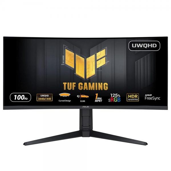 ASUS MONITOR GAMING 34 LED VA 21:9 WQHD, 100HZ, TUF GAMING, DP/HDMI, MULTIMEDIALE [VG34VQEL1A]