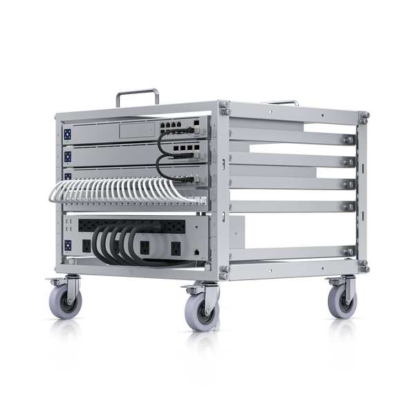 Ubiquiti - U-Rack-6U-TL - 6U-sized device rack with a 24-port blank patch panel, Lockable casters [U-Rack-6U-TL]
