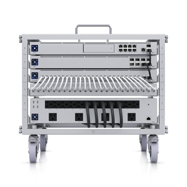 Ubiquiti - U-Rack-6U-TL - 6U-sized device rack with a 24-port blank patch panel, Lockable casters [U-Rack-6U-TL]
