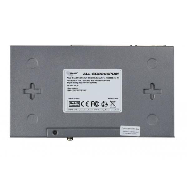 Allnet ALL SG8205PDM, Smart managed 5 Port Gigabit PoE Switch, 4x Gigabit PoE (802.3af) PROMO [ALL-SG8206PDM]