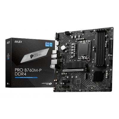 MSI MB B760, PRO B760M-P DDR4, LGA 1700, 4DDR4, 1PCI-Ex16, 2PCI-Ex1, 2M.2, 4SATA3, MATX [PRO B760M-P DDR4]