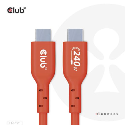 CLUB3D CAVO USB2 TYPE-C BI-DIRECTIONAL USB-IF CERTIFIED CABLE DATA 480MB PD 240W(48V/5A) EPR M/M 1M [CAC-1511]