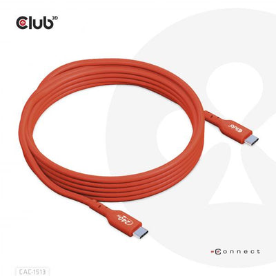 CLUB3D USB2 TYPE-C Bi-DIRECTIONAL USB-IF CERTIFIED CABLE DATA 480Mb, PD 240W(48V/5A) EPR M/M 3m / 9 [CAC-1513]