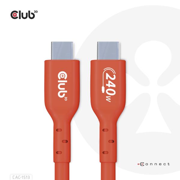 CLUB3D USB2 TYPE-C Bi-DIRECTIONAL USB-IF CERTIFIED CABLE DATA 480Mb, PD 240W(48V/5A) EPR M/M 3m / 9 [CAC-1513]