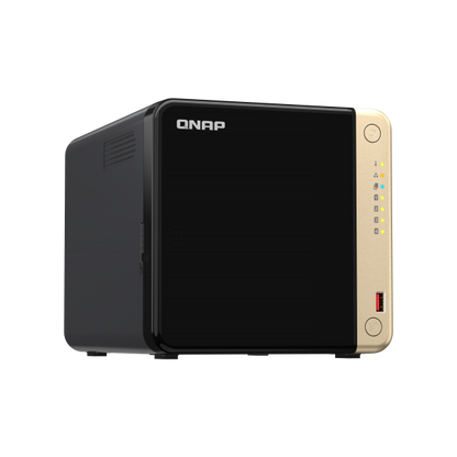 -QNAP NAS - 4-Bay desktop NAS, Intel Celeron N5105/N5095 quad-core, 8 GB onboard not expandable, 4 x 3.5"/2.5" SATA 6Gb/s drive bays, 2 x M.2 2280 PCIe Gen 3 x1 slots, 2 x 2.5GbE, 1 x HDMI 2.0, 1 x [TS-464-8G]