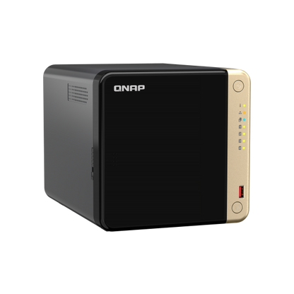 -QNAP NAS - 4-Bay desktop NAS, Intel Celeron N5105/N5095 quad-core, 8 GB onboard not expandable, 4 x 3.5"/2.5" SATA 6Gb/s drive bays, 2 x M.2 2280 PCIe Gen 3 x1 slots, 2 x 2.5GbE, 1 x HDMI 2.0, 1 x [TS-464-8G]